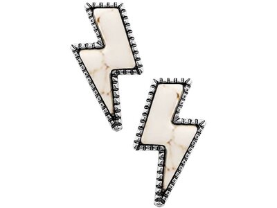 Blandice Jewelry Natural Stone Lightning Bolt- White