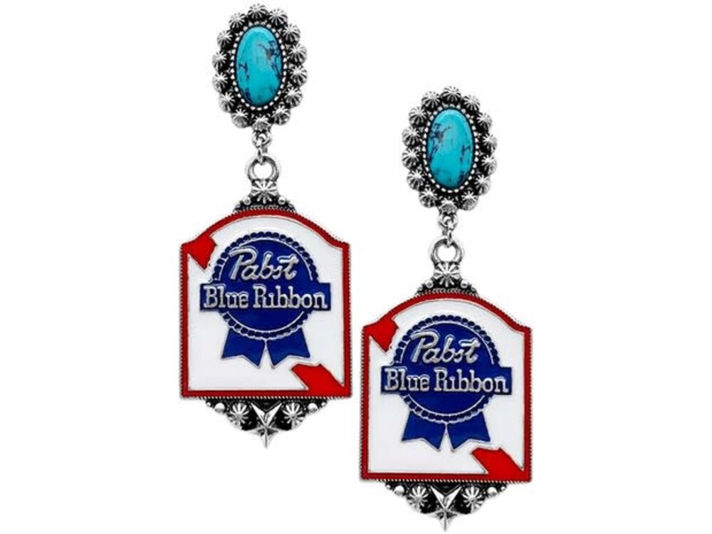 Blandice Jewelry Pabst Blue Ribbon Earring