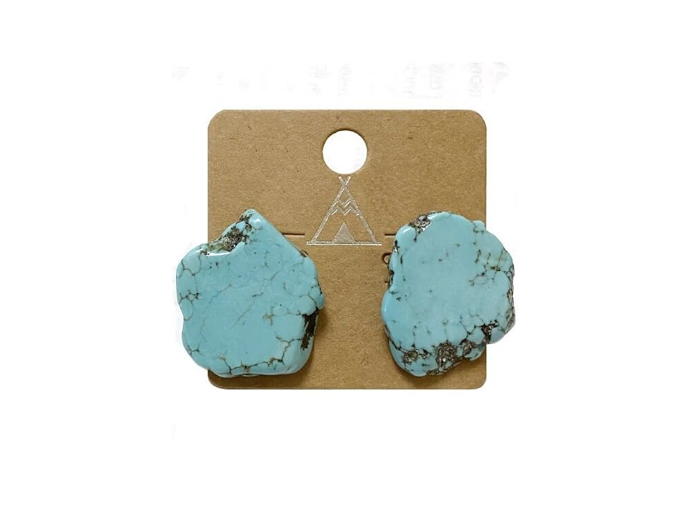 Blandice Jewelry Natural Stone Stud Earring- Turquoise