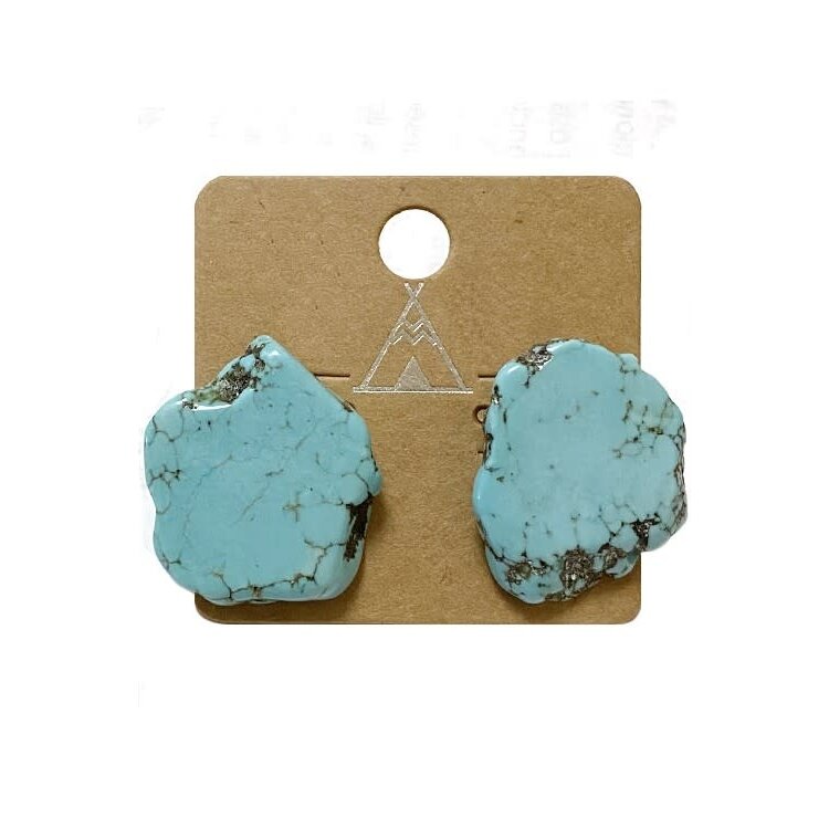 Blandice Jewelry Natural Stone Stud Earring- Turquoise