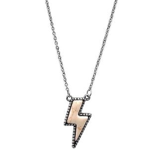 Blandice Jewelry Stone Lightning Necklace- White