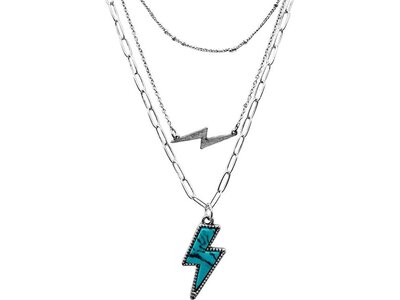 Blandice Jewelry Layered Lightning Chain Necklace