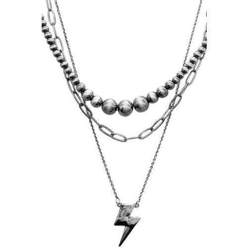 Blandice Jewelry Navajo Pearl Lightning Bolt Layered Necklace