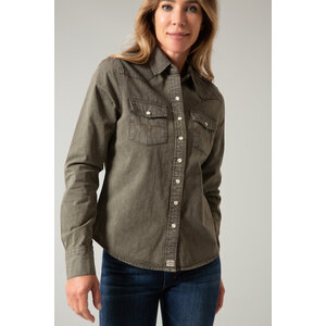 Kimes Ranch Kaycee Denim Top- Army-