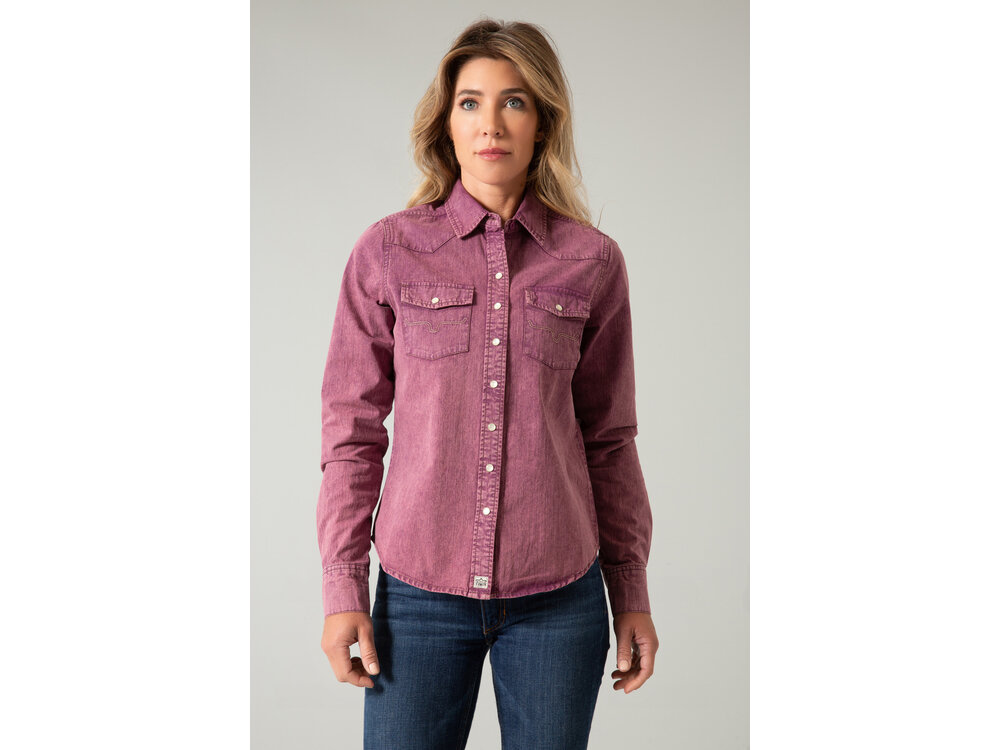 Kimes Ranch Kaycee Denim Top- Wine-