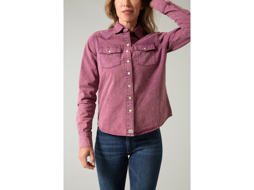 Kimes Ranch Kaycee Denim Top- Wine-