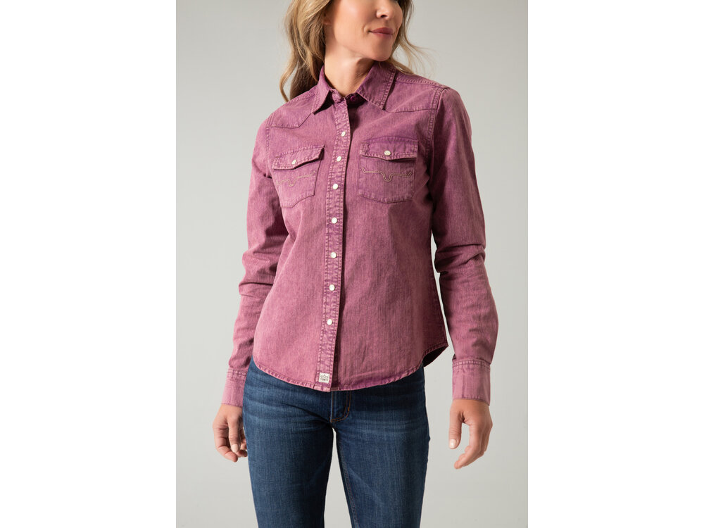 Kimes Ranch Kaycee Denim Top- Wine-