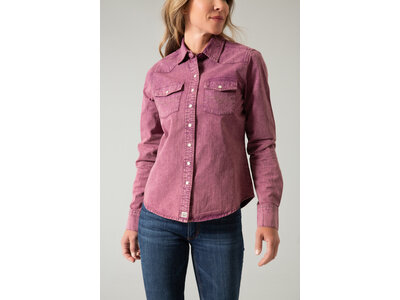 Kimes Ranch Kaycee Denim Top- Wine-