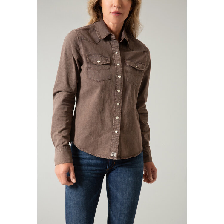 Kimes Ranch Kaycee Denim Top- Brown-