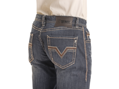 Rock and Roll Denim Leather Embellished Revolver- BM1RD02488