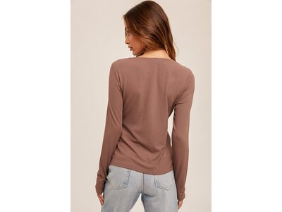 Hem & Thread Front Knot Detailed V-Neck Ribbed