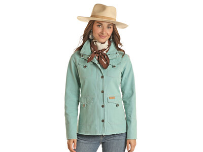 Powder River Outfitters Cotton Canvas Jacket- Aquamarine