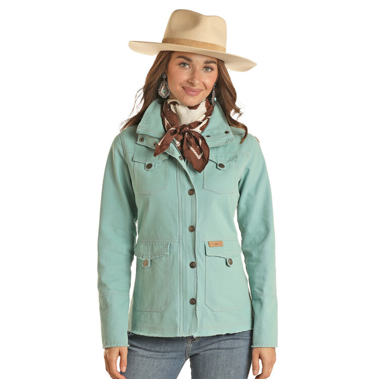 Powder River Outfitters Cotton Canvas Jacket- Aquamarine