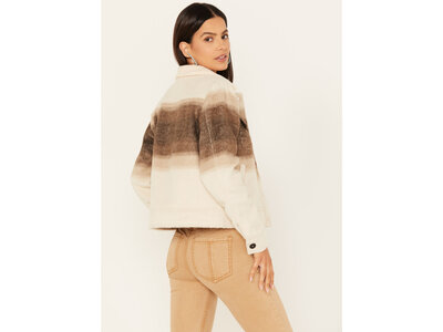 Rock and Roll Denim Sherpa Ombre Aztec Coat