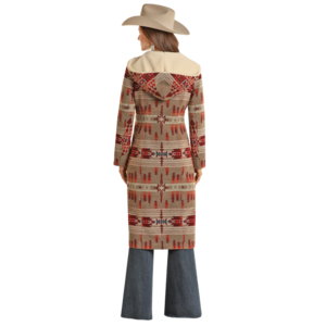 Powder River Outfitters Long Aztec Sherpa Lined Wool Coat