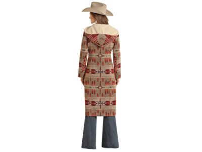 Powder River Outfitters Long Aztec Sherpa Lined Wool Coat