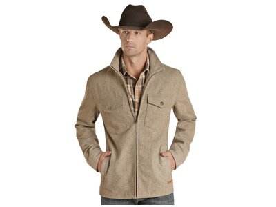 Powder River Outfitters Solid Wool Coat- Natural