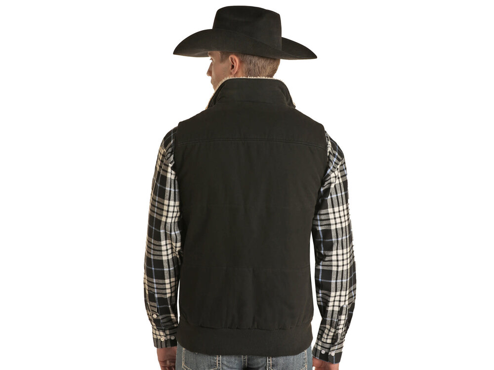 Powder River Outfitters Conceal Carry Cotton Canvas Vest- Black