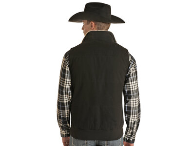 Powder River Outfitters Conceal Carry Cotton Canvas Vest- Black