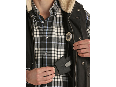 Powder River Outfitters Conceal Carry Cotton Canvas Vest- Black