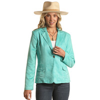 Microsuede Turquoise Blazer-