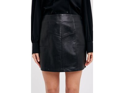 Bluivy Vegan Leather A-Line Skirt- Black