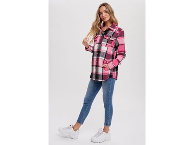 Bluivy Flannel Shacket- Pink Plaid-