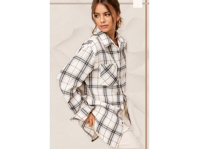 La Miel Encore Classic Plaid Flannel- White