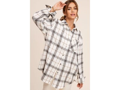 La Miel Encore Classic Plaid Flannel- White