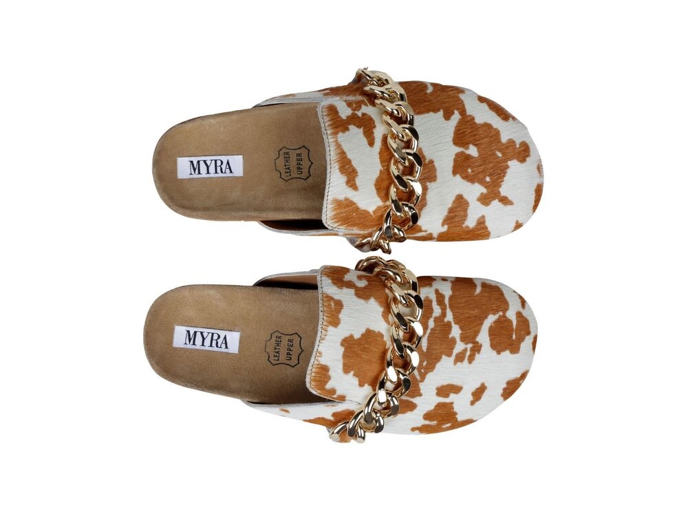 Myra Bags Ado Cowhide Slides