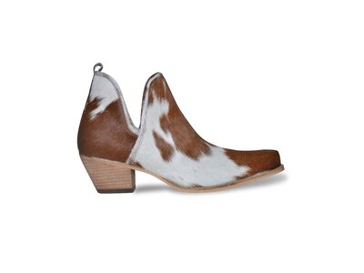 Myra Bags Sunset Bloom Cowhide Booties- Brown