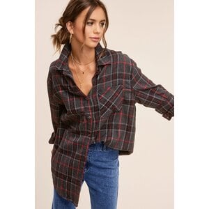 La Miel Encore Plaid Shirt- Grey