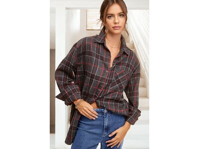 La Miel Encore Plaid Shirt- Grey