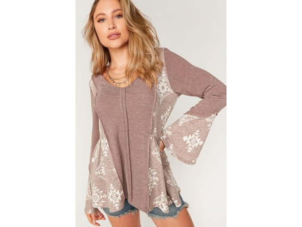 Sugarfox Babydoll Bell Sleeve V-Neck