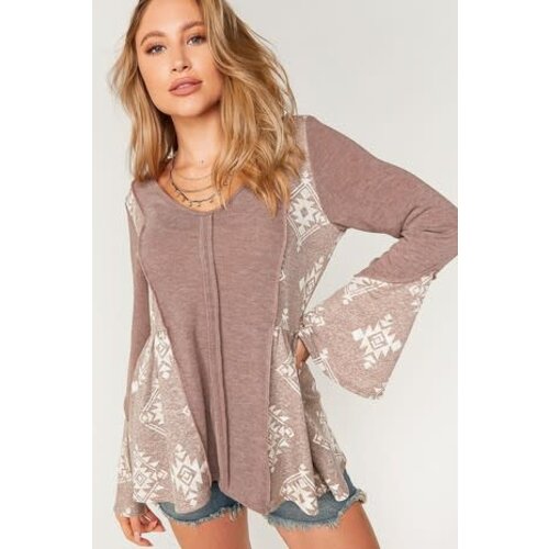 Sugarfox Babydoll Bell Sleeve V-Neck