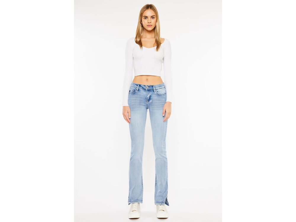 KanCan Midrise- Straight with Split Hem- KC7995M- Light-