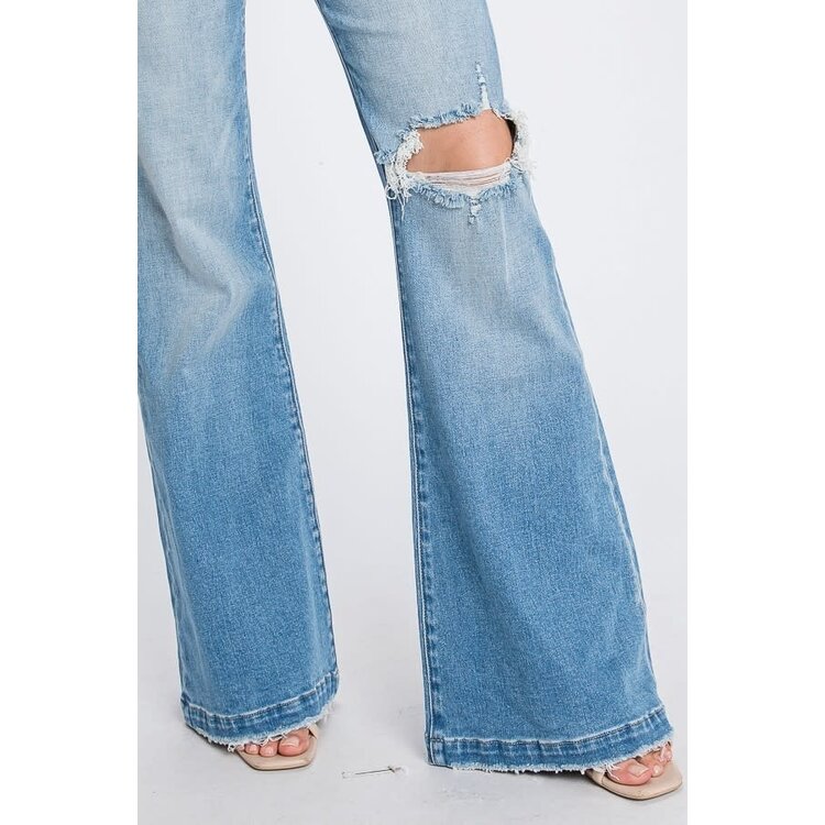 PETRA153 Hanna Rigid No Stretch High Rise Flare Jeans – Simply Me Boutique