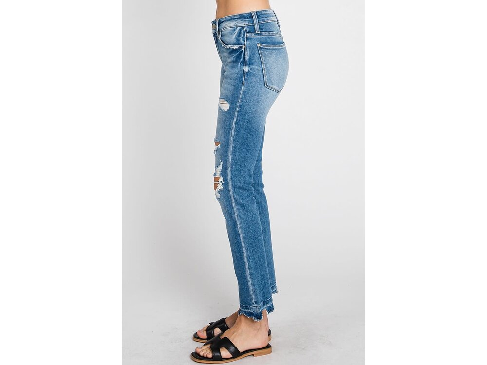Petra153 Midrise Slim Straight With Destroyed Hem- Med-