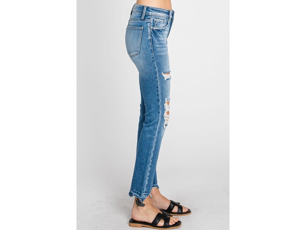 Petra153 Midrise Slim Straight With Destroyed Hem- Med-