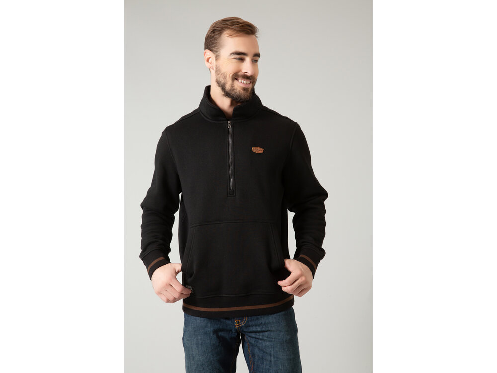 Kimes Ranch Boxer Quarter Zip Hoodie- Black-