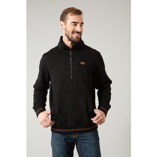 Kimes Ranch Boxer Quarter Zip Hoodie- Black-