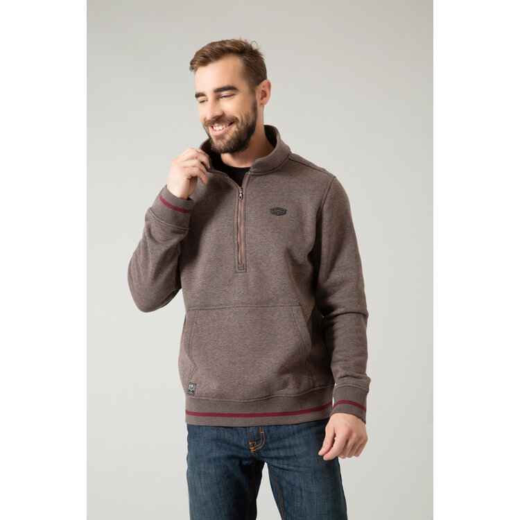 Kimes Ranch Boxer Quarter Zip Hoodie- Charcoal-