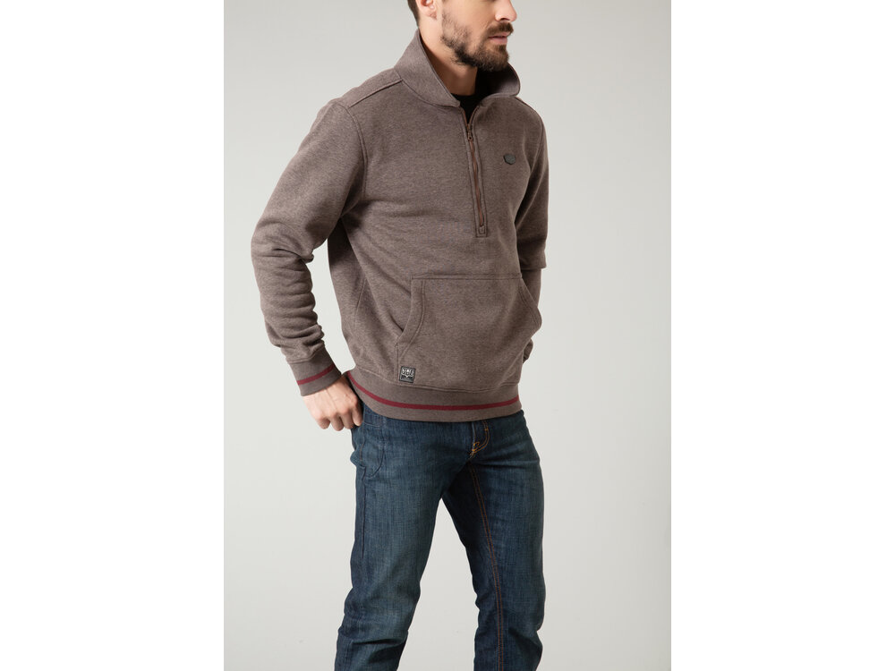 Kimes Ranch Boxer Quarter Zip Hoodie- Charcoal-