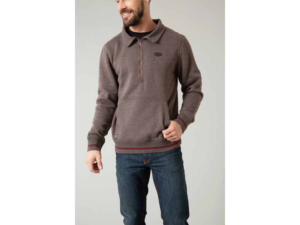 Kimes Ranch Boxer Quarter Zip Hoodie- Charcoal-