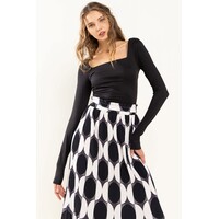 Square Neck Basic Long-Sleeve Bodysuit