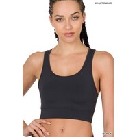 Padded Racerback Bra-Top- Black