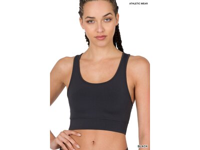 Padded Racerback Bra-Top- Black