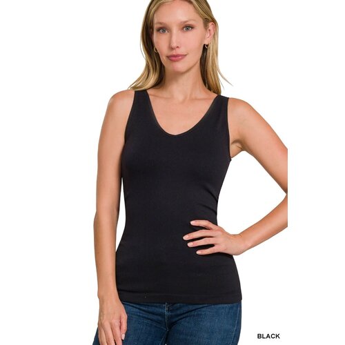 2-Way Seamless Tank Top- Black