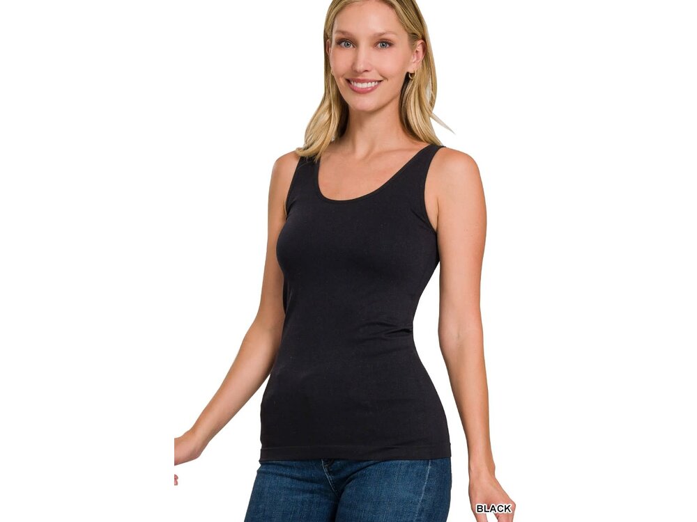 2-Way Seamless Tank Top- Black