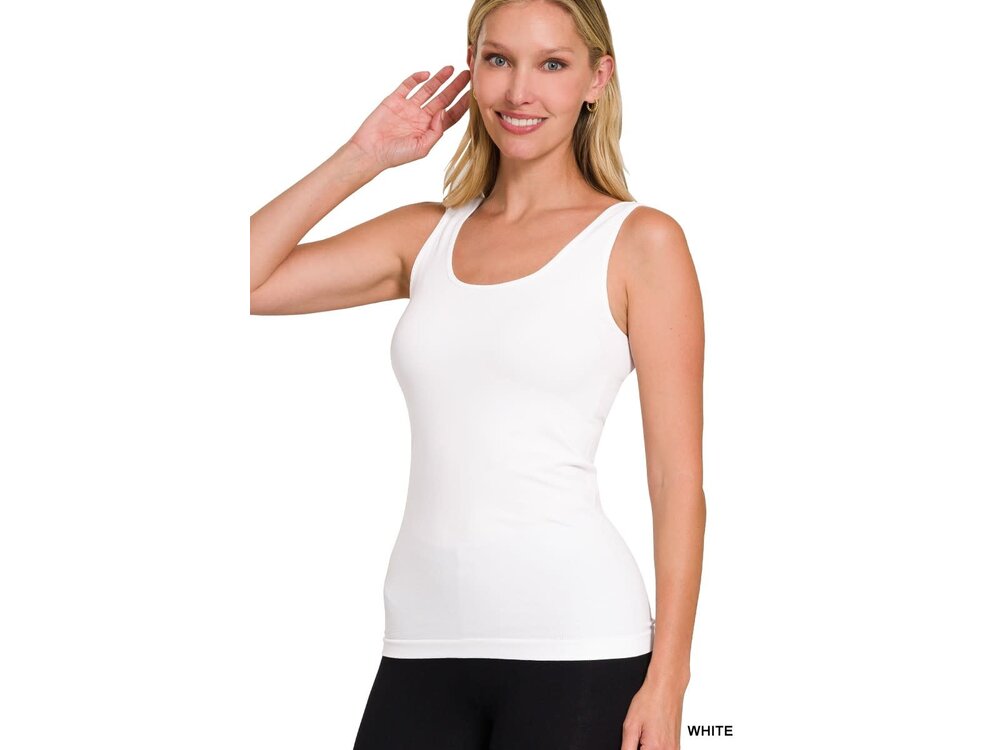 2-Way Seamless Tank Top- White